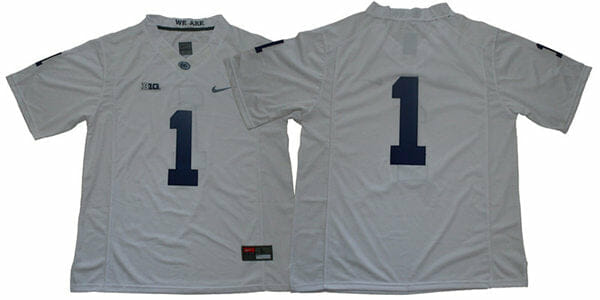 Penn State Jaquan Brisker Jersey #1 College Football Game White No Name