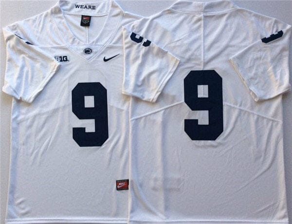 Penn State Joey Porter Jr Jersey #9 College Football Game White No Name