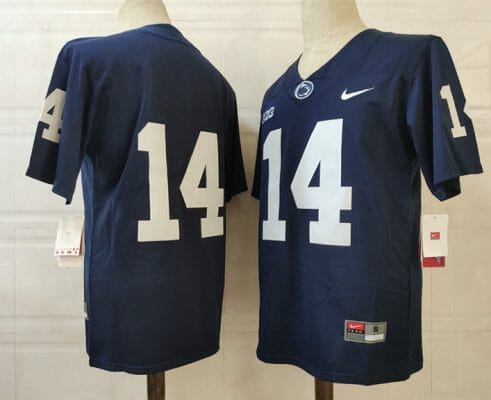 Penn State Sean Clifford Jersey #14 College Football Game Navy No Name
