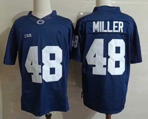 Penn State Shareef Miller Jersey #48 College Football Game Navy With Name