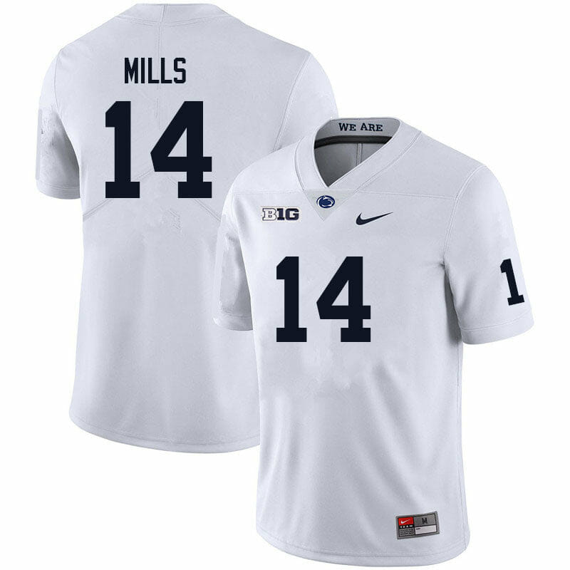 Penn State Tyrece Mills Jersey #14 College Football Game White With Name