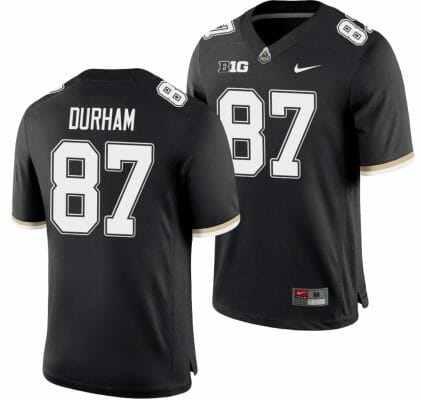 Purdue Boilermakers Payne Durham Jersey #87 College Football Game Black
