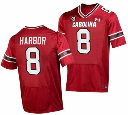 South Carolina Gamecocks Nyck Harbor Jersey #8 College Football Stitched Garnet 2023