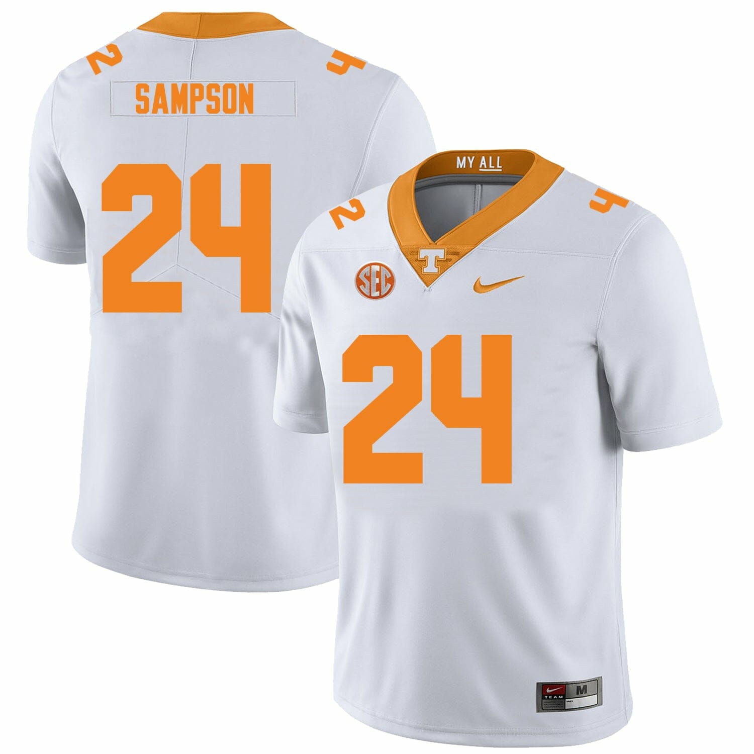 Tennessee Volunteers #24 Dylan Sampson Jersey College Football New White