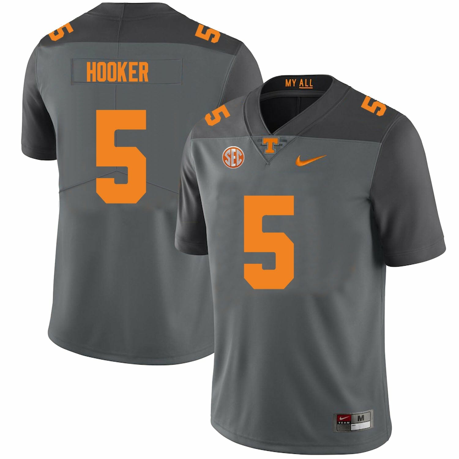 Tennessee Volunteers #5 Hendon Hooker Jersey College Football New Gray