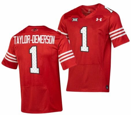 Texas Tech Red Raiders Dadrion Taylor Demerson Jersey #1 College Football Throwback Stitched Red
