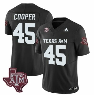 Texas A&M Aggies Edgerrin Cooper Jersey #45 Vapor Limited College Football Black