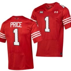 Texas Tech Red Raiders Myles Price Jersey #1 College Football Throwback Stitched Red