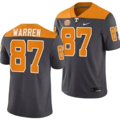 Tennessee Volunteers #87 Jacob Warren Jersey 2023 Artful Dodger Smokey Grey Alternate Football