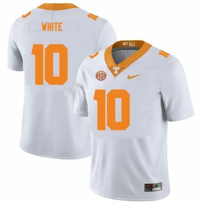 Tennessee Volunteers #10 Squirrel White Jersey College Football New White