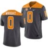 Tennessee Volunteers #0 Jaylen Wright Jersey 2023 Artful Dodger Smokey Grey Alternate Football