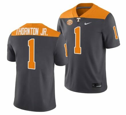 Tennessee Volunteers #1 Dont'e Thornton Jr Jersey 2023 Artful Dodger Smokey Grey Alternate Football