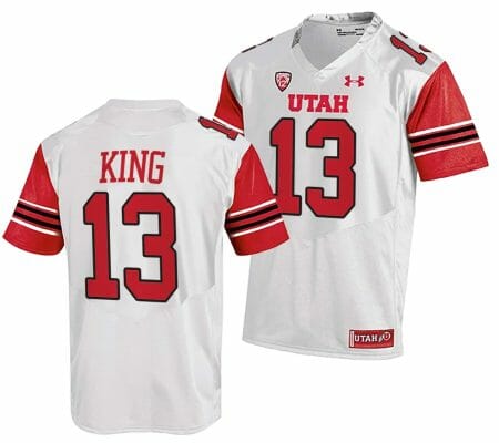Utah Utes #13 Landen King Jersey College Football White