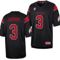 Utah Utes #3 Ja'Quinden Jackson Jersey Throwback College Football Black