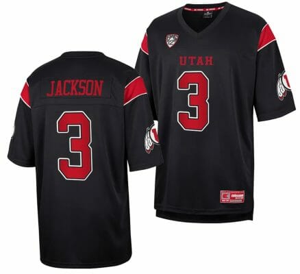 Utah Utes #3 Ja'Quinden Jackson Jersey Throwback College Football Black