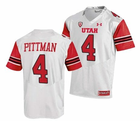 Utah Utes #4 Mycah Pittman Jersey College Football White Replica