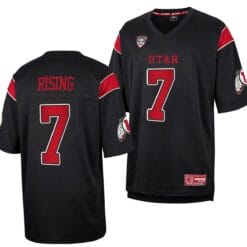 Utah Utes #7 Cameron Rising Jersey Throwback College Football Black