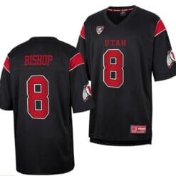 Utah Utes #8 Cole Bishop Jersey Throwback College Football Black