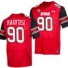 Utah Utes #90 Devin Kaufusi Jersey College Football Red