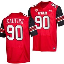 Utah Utes #90 Devin Kaufusi Jersey College Football Red