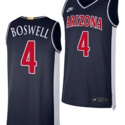 Arizona Wildcats Kylan Boswell Jersey #4 Limited Retro Basketball 2023-24 Navy