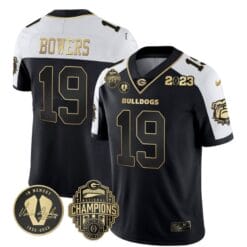 Brock Bowers Jersey #19 Georgia Bulldogs Football 2023 Champions and Vince Dooley Patch Alternate All Stitched