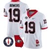 Brock Bowers Jersey #19 Georgia Bulldogs Football Vince Dooley Patch Georgia Map White All Stitched