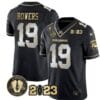 Brock Bowers Jersey #19 Georgia Bulldogs Football 2023 and Vince Dooley Patch Black Limited All Stitched