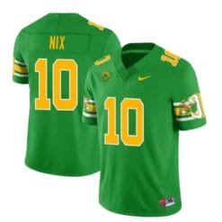 Bo Nix Jersey #10 Oregon Ducks Mighty Oregon 1984 Football Throwback Green All Stitched
