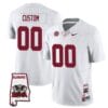 Custom Alabama Crimson Jersey Name and Number Football College SEC Map Patch White All Stitched