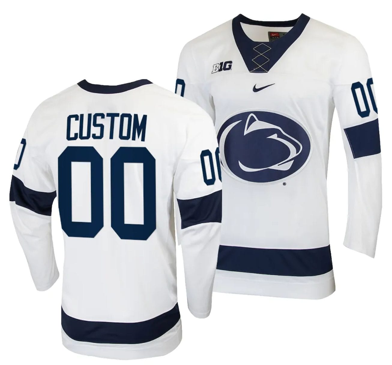 Custom Penn State Nittany Lions Jersey Name and Number White College Hockey Replica 2023-24