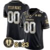 Custom Georgia Bulldogs Jersey Name and Number Football 2023 Vince Dooley Patch Gold Color Black Limited All Stitched