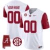 Custom Alabama Crimson Jersey Name and Number Vapor Limited Alabama Map Crimson Sleeves All Stitched