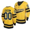 Custom Michigan Wolverines Jersey Name and Number Classic Hockey Maize #00 Replica 2023-24