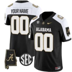 Custom Alabama Crimson Jersey Name and Number Vapor Limited Alabama Map V2 Alternate All Stitched