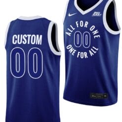 Custom Xavier Musketeers Jersey Name and Number All For One Blue College Basketball Uniform