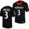 Cincinnati Bearcats Evan Prater Jersey #3 Black 2023 Replica College Football