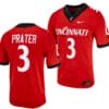 Cincinnati Bearcats Evan Prater Jersey #3 Red 2023 Alternate College Football