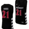 Cincinnati Bearcats James White Jersey #21 Black Basketball Unisex Replica