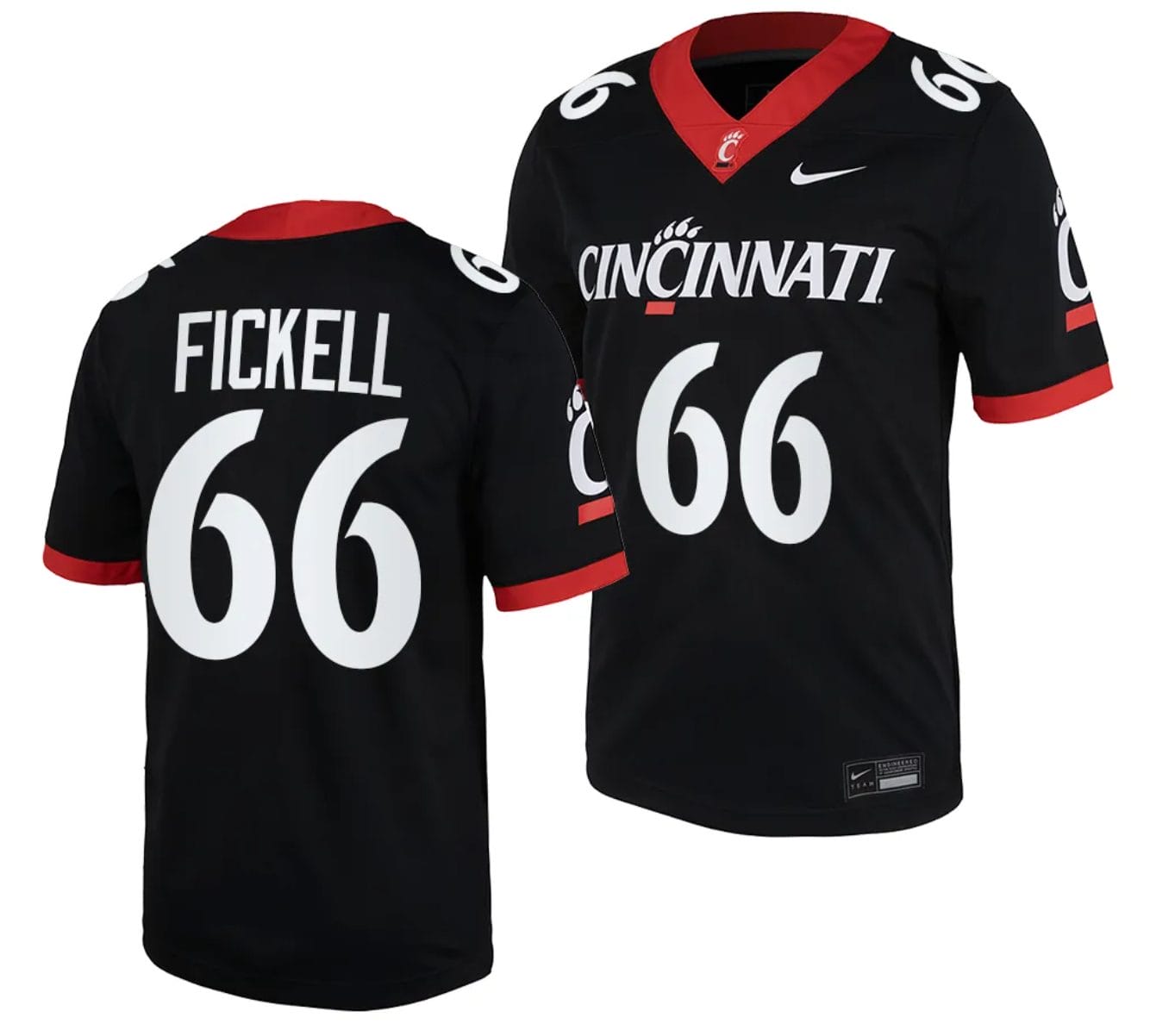 Cincinnati Bearcats Landon Fickell Jersey #66 Black 2023 Replica College Football