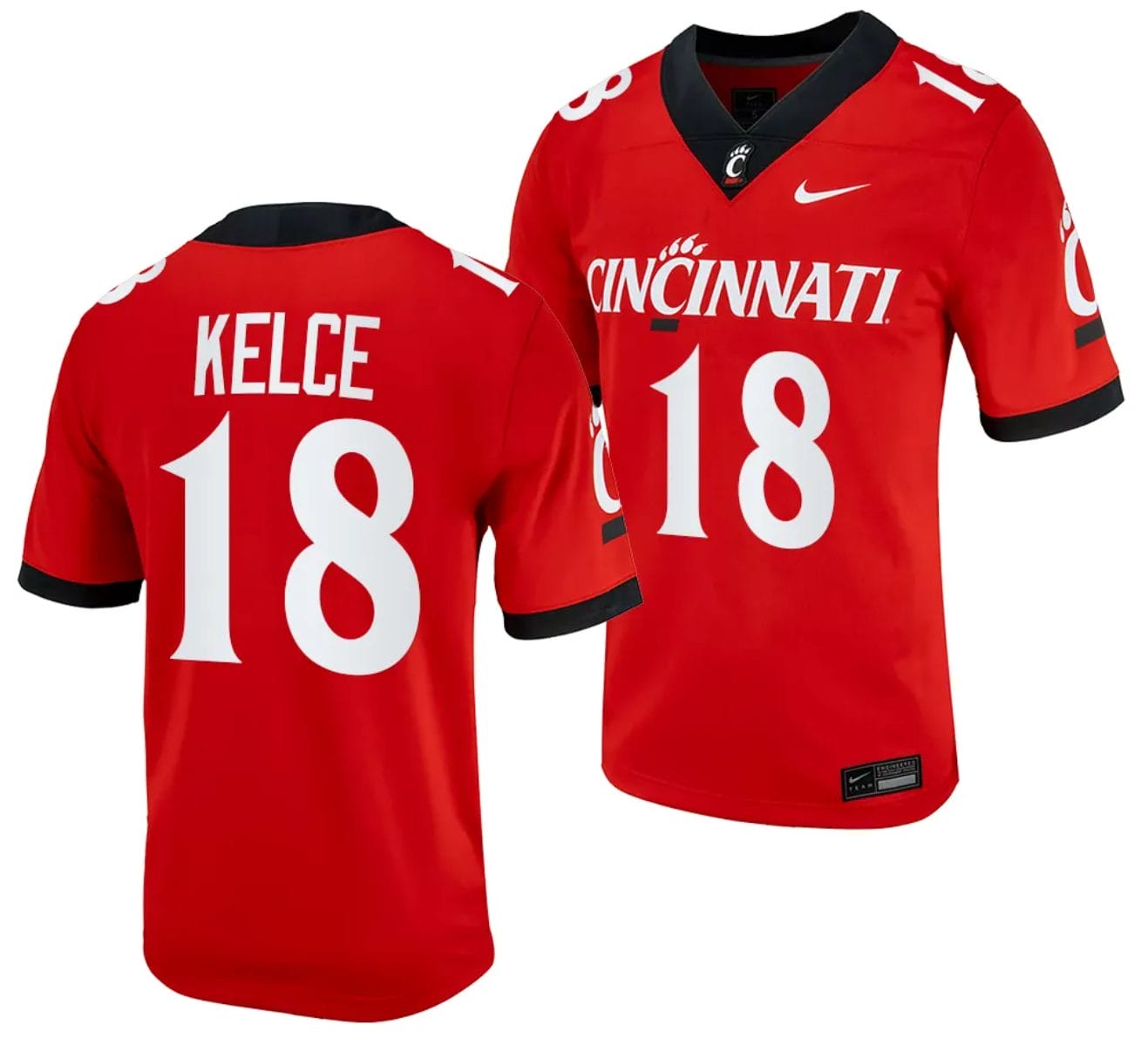 Cincinnati Bearcats Travis Kelce Jersey #18 Red 2023 Alternate College Football