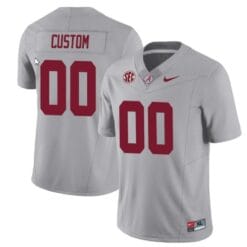 Custom Alabama Crimson Jersey Name and Number Football SEC Patch Gray All Stitched