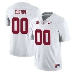 Custom Alabama Crimson Jersey Name and Number Football SEC Patch White All Stitched