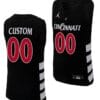 Custom Cincinnati Bearcats Jersey Name and Number Black Basketball Unisex Replica