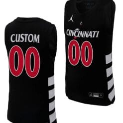 Custom Cincinnati Bearcats Jersey Name and Number Black Basketball Unisex Replica