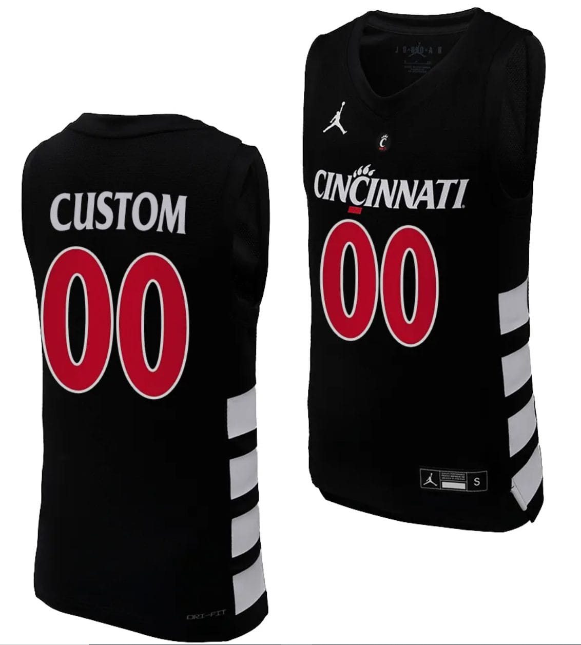 Custom Cincinnati Bearcats Jersey Name and Number Black Basketball Unisex Replica