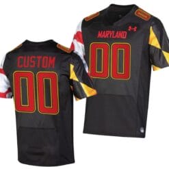 Custom Maryland Terrapins Jersey Name and Number College Football Black 2022 2023 Replica Uniform