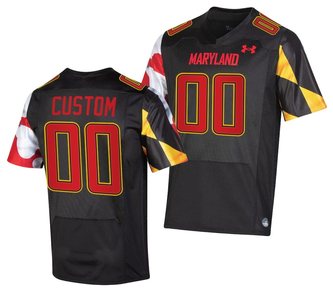 Custom Maryland Terrapins Jersey Name and Number College Football Black 2022 2023 Replica Uniform