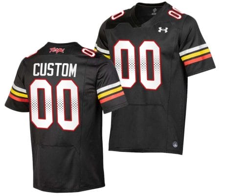 Custom Maryland Terrapins Jersey Name and Number College Football Black 2023 Replica Uniform