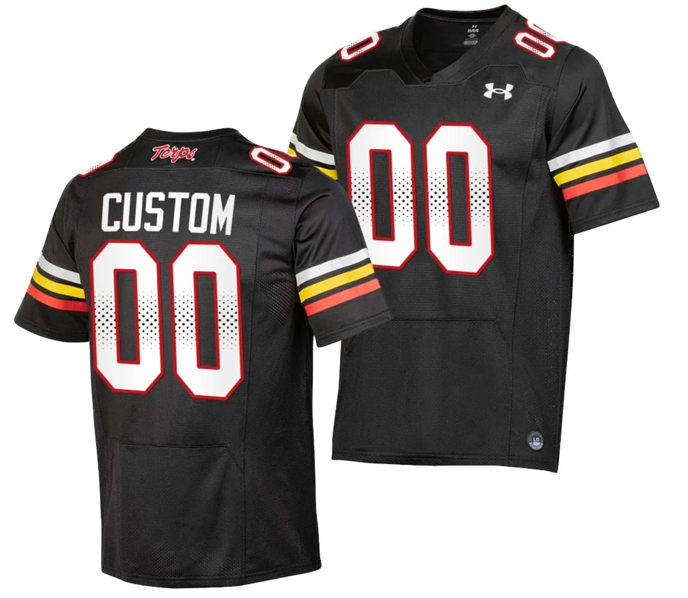 Custom Maryland Terrapins Jersey Name and Number College Football Black 2023 Replica Uniform